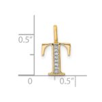 10K Diamond Letter T Initial Pendant - Image 4