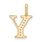 10K Diamond Letter Y Initial Pendant - Image 3