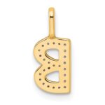14K  Gold Diamond Letter B Initial Pendant - Image 3