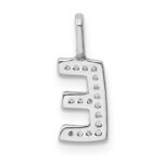 14K White Gold Diamond Letter E Initial Pendant - Image 3