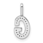 14K White Gold Diamond Letter G Initial Pendant - Image 3