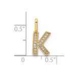 14K  Gold Diamond Letter K Initial Pendant - Image 4