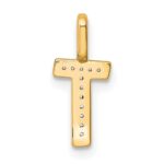 14K  Gold Diamond Letter T Initial Pendant - Image 3