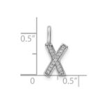 14K White Gold Diamond Letter X Initial Pendant - Image 4