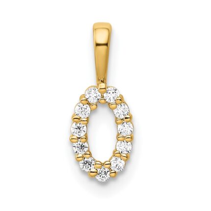 14K Diamond Number 0 Pendant