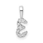 14k White Gold Diamond Number 3 Pendant - Image 4