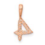 14k Rose Gold Diamond Number 4 Pendant - Image 4