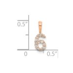 14k Rose Gold Diamond Number 6 Pendant - Image 3