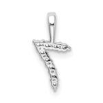 14k White Gold Diamond Number 7 Pendant - Image 4