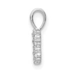 14k White Gold Diamond Number 8 Pendant - Image 2