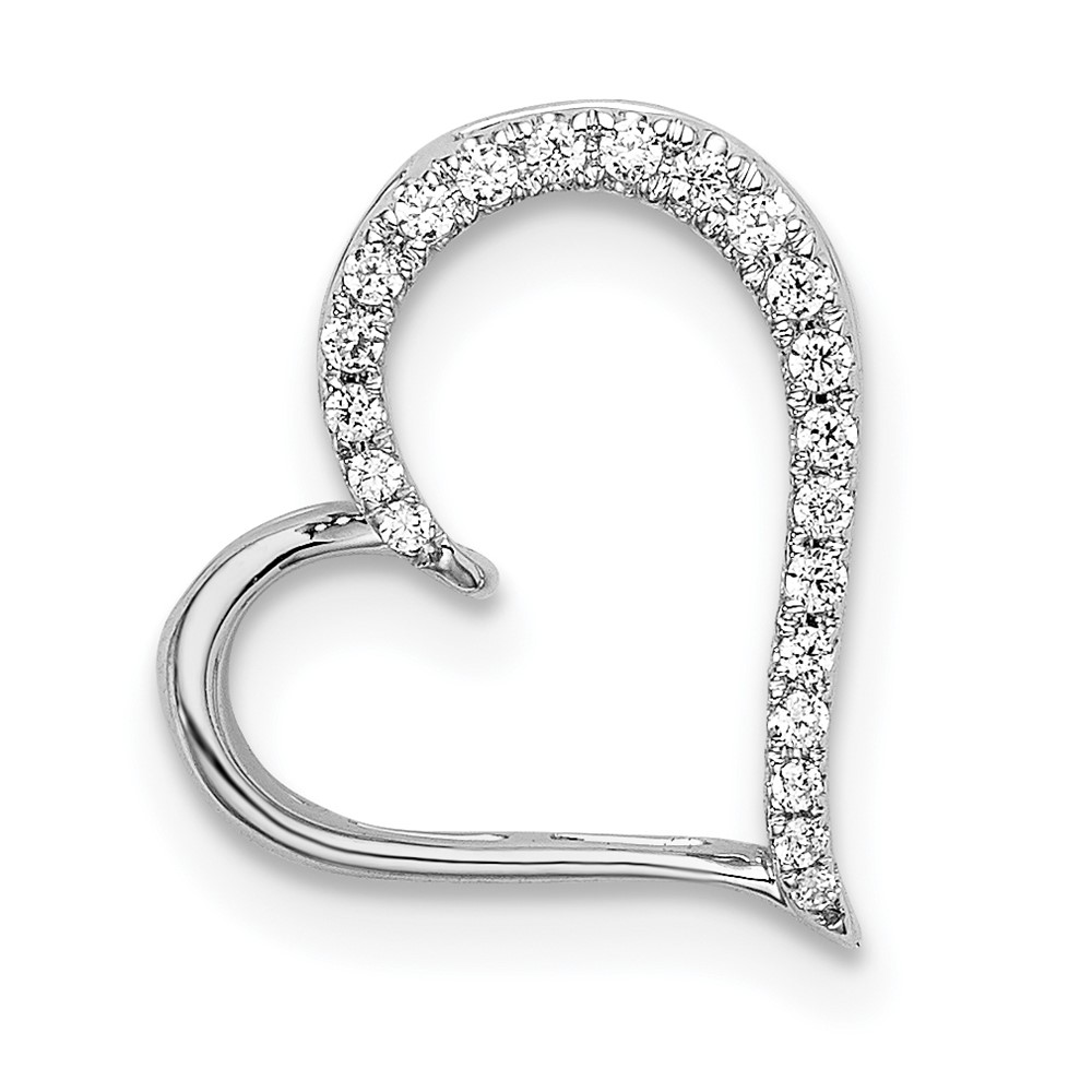 PM8454-009-WA.jpg 14k White Gold Diamond Heart Chain Slide - Image 1