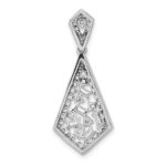 14k White Gold Polished 3/4 carat Diamond Fancy Dangle Chain Slide - Image 3
