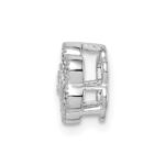 14k White Gold Floral 1/4 carat Diamond Chain Slide - Image 2