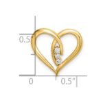14k Diamond Polished 3-Stone Heart Chain Slide - Image 2