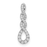 14k White Gold 1/8 carat Diamond Fancy Twist Chain Slide