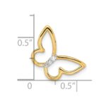 14k Polished Butterfly Diamond Chain Slide - Image 4