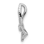 14k White Gold Polished Butterfly Diamond Chain Slide - Image 2