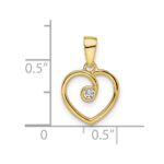 14k Polished .03 carat Diamond Heart Pendant - Image 3