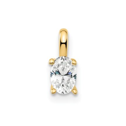 14k 1/3 carat Lab Grown Diamond VS/SI+ G+ Complete Oval Solitaire Pendant