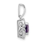 14k White Gold 1/4 carat Lab Grown Diamond VS/SI+ G+ February Birthstone Amethyst Halo Pendant - Image 2
