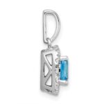 14k White Gold 1/4 carat Lab Grown Diamond VS/SI+ G+ December Birthstone Blue Topaz Halo Pendant - Image 2