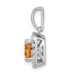 14k White Gold 1/4 carat Lab Grown Diamond VS/SI+ G+ November Birthstone Citrine Halo Pendant - Image 2
