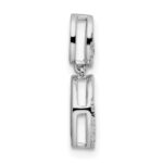 14k White Gold 1/5 carat Lab Grown Diamond VS/SI+ G+ Dangle Chain Slide Pendant - Image 2