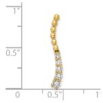 14k 1/5 carat Lab Grown Diamond VS/SI+ G+ Fashion Bar Chain Slide Pendant - Image 4