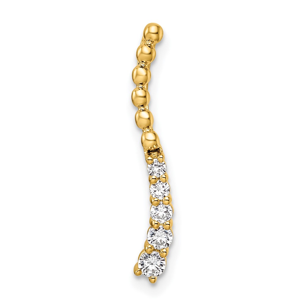 PM9133-020-YAA.jpg 14k 1/5 carat Lab Grown Diamond VS/SI+ G+ Fashion Bar Chain Slide Pendant - Image 1