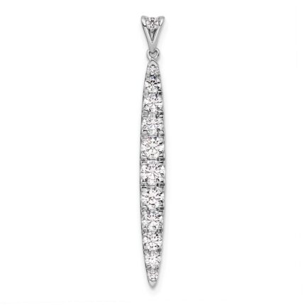 14k White Gold 1 carat Lab Grown Diamond VS/SI+ G+ Fashion Bar Pendant