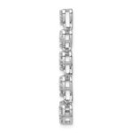14k White Gold 1 carat Lab Grown Diamond VS/SI+ G+ Complete Five Heart Bar Chain Slide Pendant - Image 2