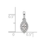 14k White Gold 1/10 carat Lab Grown Diamond VS/SI+ G+ and White Sapphire April Birthstone Pendant - Image 4