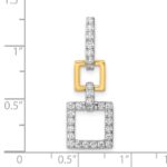 14k Two-Tone 1/2 carat Lab Grown Diamond VS/SI+ G+ Dangle Square Chain Slide Pendant - Image 4