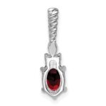 14K White Gold Diamond and 7x5 Oval January/Garnet Twisted Chain Slide - Image 3