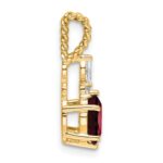 14K Diamond and 7x5 Oval January/Garnet Twisted Chain Slide - Image 2