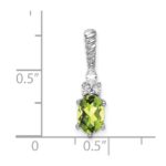 14K White Gold Diamond and 7x5 Oval August/Peridot Twisted Chain Slide - Image 4