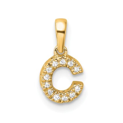 10K Diamond Letter C Initial with Bail Pendant
