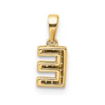 10K Diamond Letter E Initial with Bail Pendant - Image 4