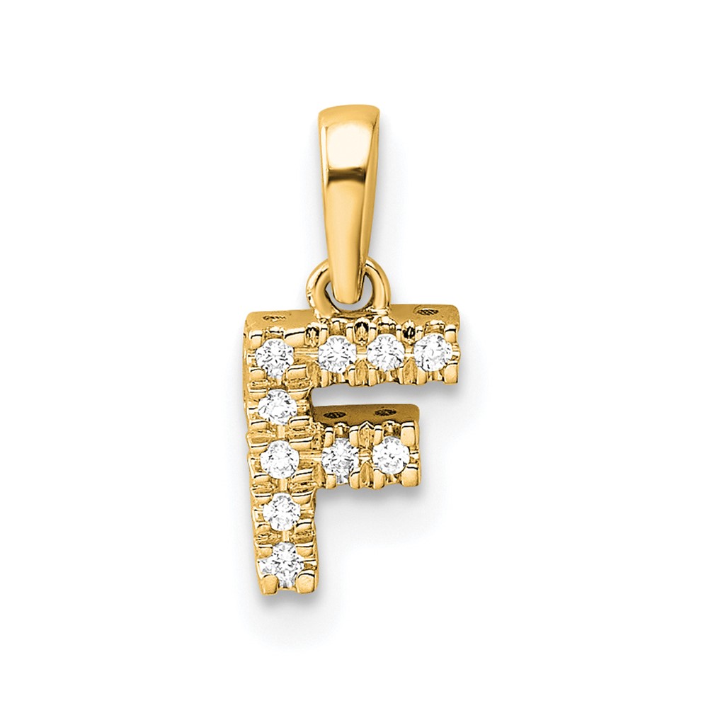 PM9797F-005-YA.jpg 14K Diamond Letter F Initial with Bail Pendant - Image 1