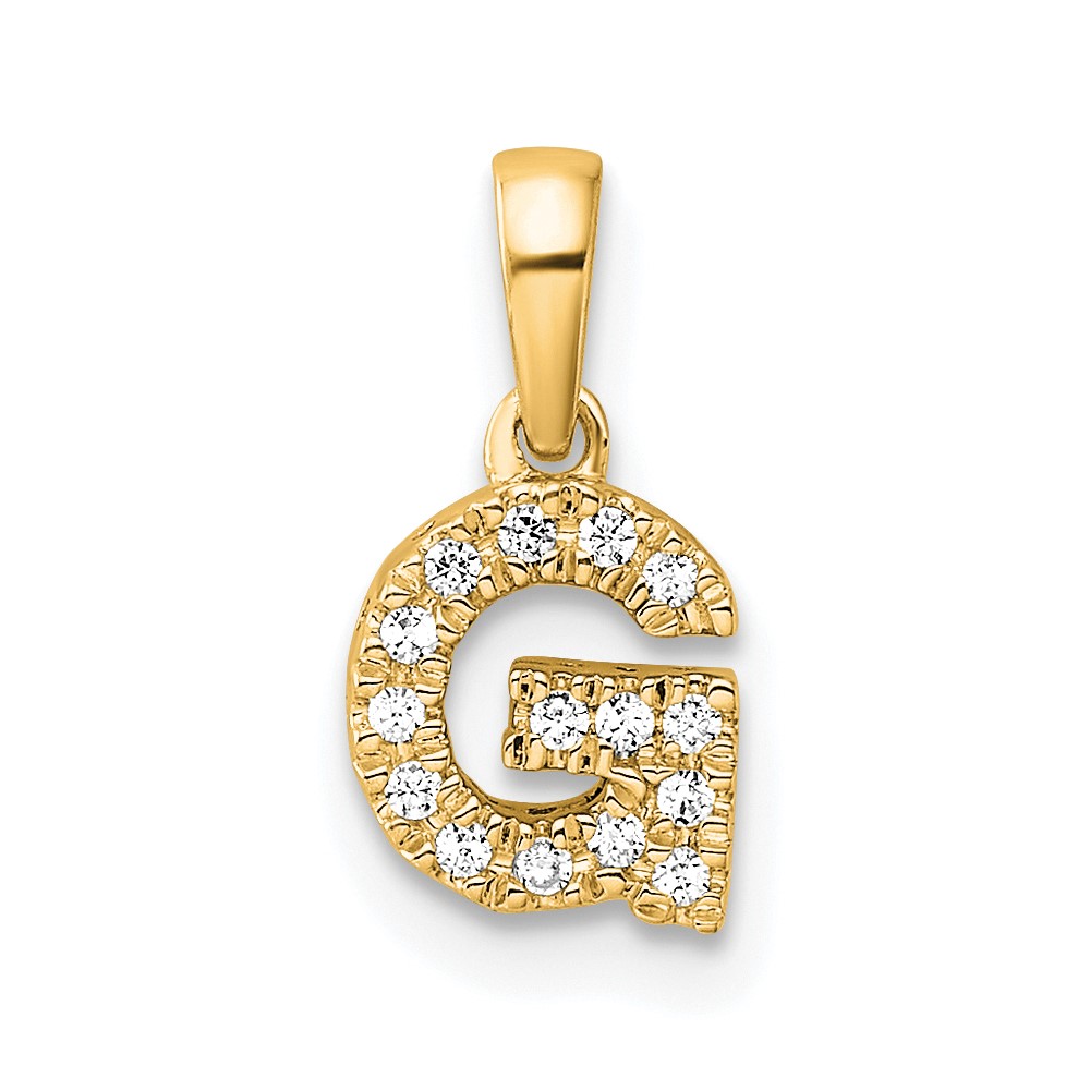 PM9797G-008-YA.jpg 14K Diamond Letter G Initial with Bail Pendant - Image 1