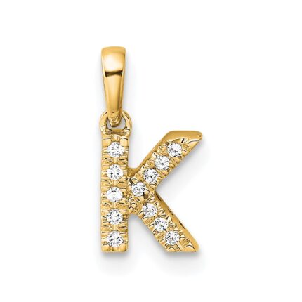 10K Diamond Letter K  Initial with Bail Pendant