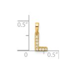 10K Diamond Letter L Initial with Bail Pendant - Image 2