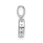 14K  White Gold Diamond Letter O Initial with Bail Pendant - Image 2