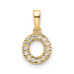 14K  Diamond Letter O Initial with Bail Pendant