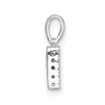 14K  White Gold Diamond Letter R Initial with Bail Pendant - Image 2