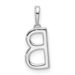14K White Gold Diamond Letter B Initial Pendant - Image 3