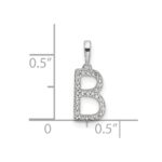 14K White Gold Diamond Letter B Initial Pendant - Image 4