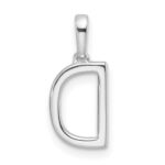 14K White Gold Diamond Letter D Initial Pendant - Image 3