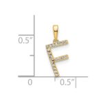 10K Diamond Letter F Initial Pendant - Image 2