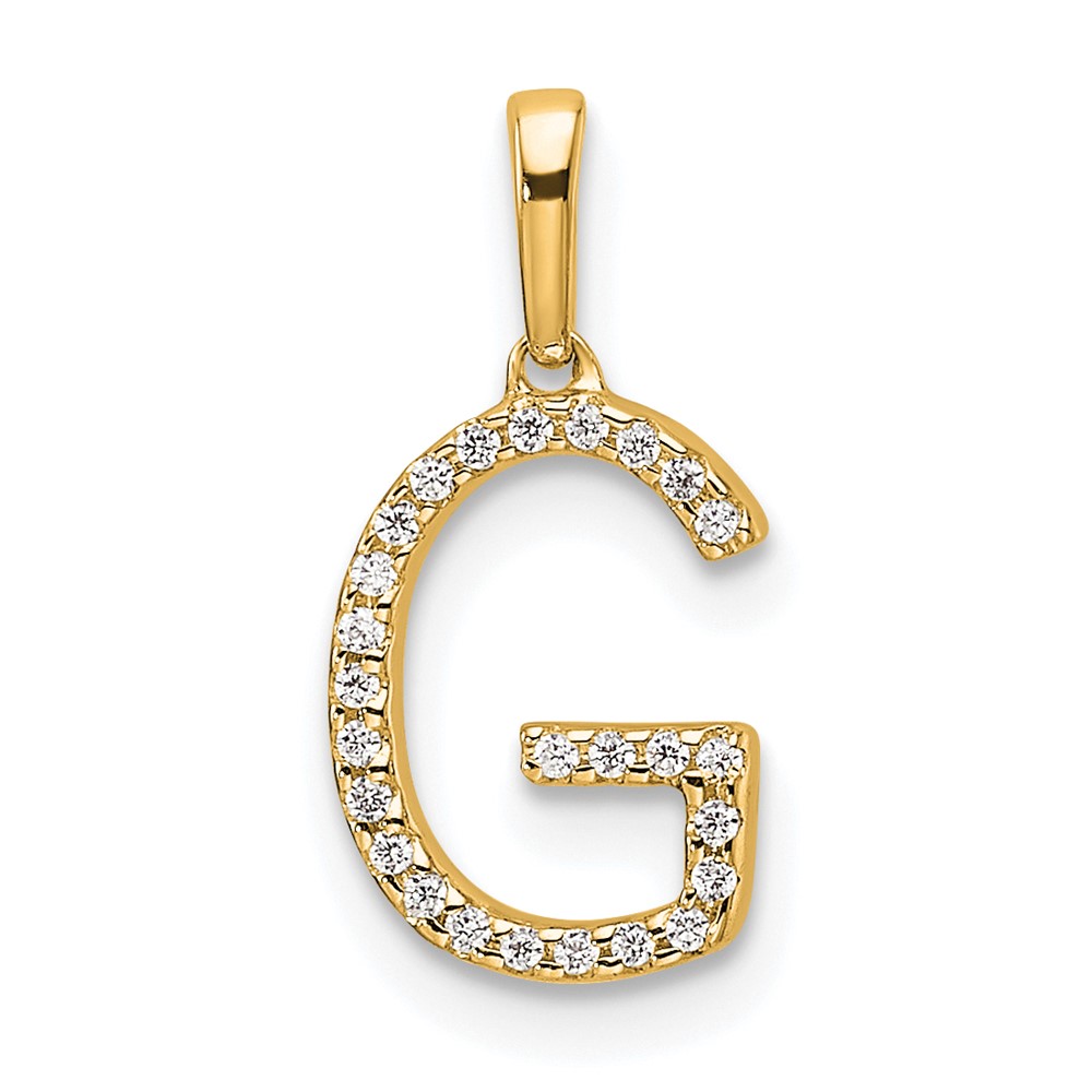 PM9798G-008-YA.jpg 14K Diamond Letter G Initial Pendant - Image 1